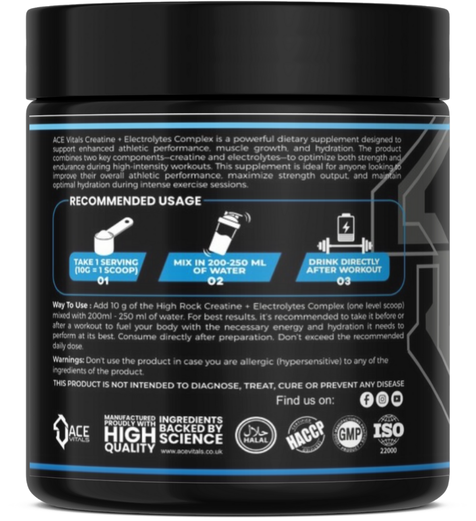 Ace Vitals Creatine Monohydrate plus Electrolytes- 300gm